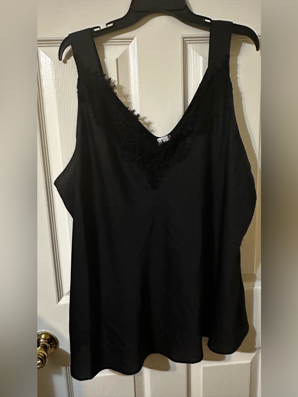 NIC+ZOE Black Lace-Trim V-Neck Camisole